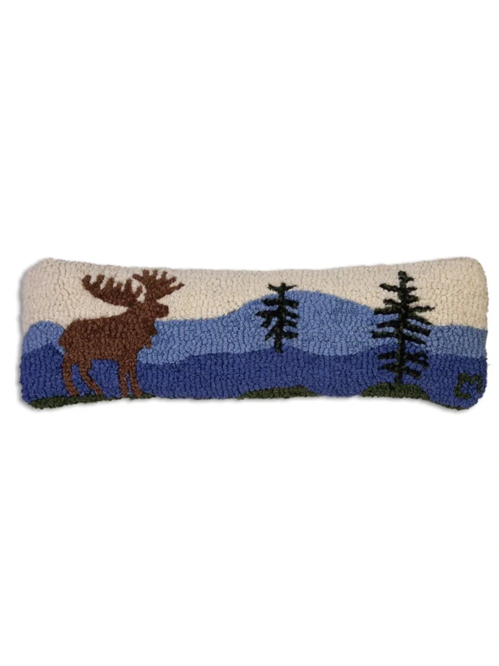 Chandler 4 Corners Mountain Moose Hand Hooked Throw Pillow 8